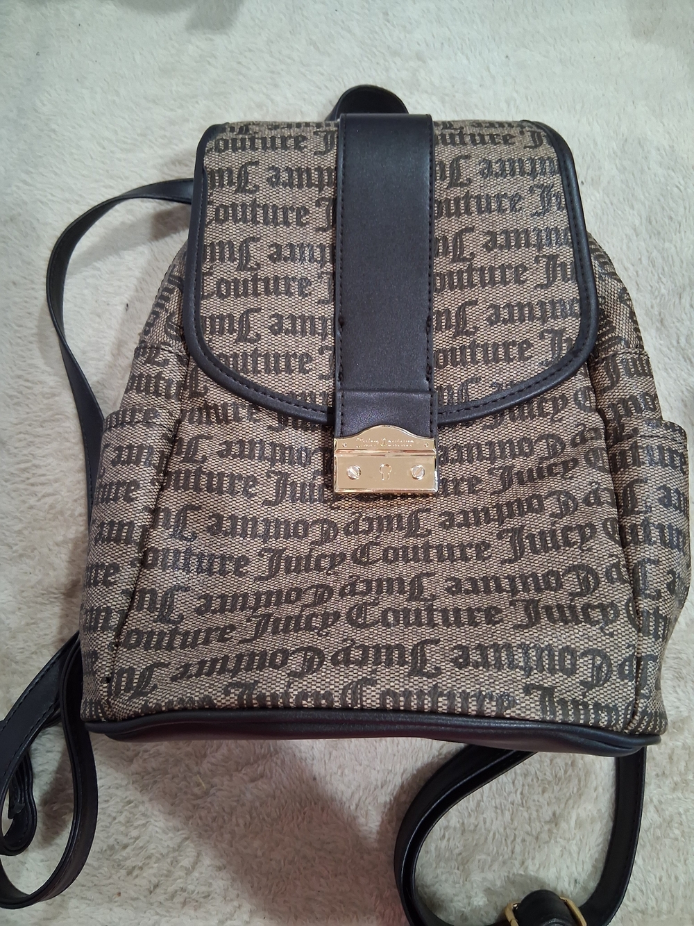 Juicy Couture Black & Tan Logo Backpack - Juicy Couture